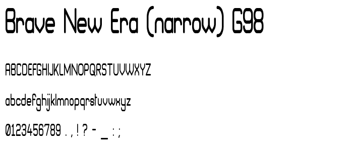 Brave New Era (narrow) G98 font